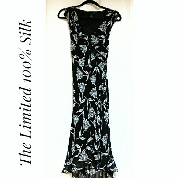 The Limited Dresses & Skirts - The Limited 100%Silk Dress Black Gray Size 0